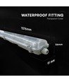 V-Tac 150cm T8 LED armatur - For 2x 150cm LED rør, IP65 vanntett