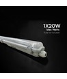 V-Tac 120cm T8 LED armatur - For 1x 120cm LED-rør, IP65 vanntett