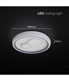V-Tac 2x30W LED dekorativ taklampe - Dimmbar, 3-i-1 CCT, RF fjernkontroll, hvit/grå