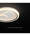 V-Tac 2x30W LED dekorativ taklampe - Dimmbar, 3-i-1 CCT, RF fjernkontroll, hvit/grå