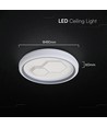 V-Tac 60W dekorativ LED taklampe - Dimmbar, CCT, fjernkontroll, hvit/grå