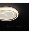 V-Tac 60W dekorativ LED taklampe - Dimmbar, CCT, fjernkontroll, hvit/grå