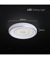 V-Tac 2x30W dimbar LED taklampe - Inkl. fjernkontroll, 3-i-1 CCT, hvit