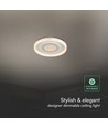 V-Tac 2x40W dekorativ LED taklampe - Kan dimmes, 3-i-1, fjernkontroll, hvit