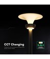V-Tac 20W Lotus LED solcelle hageklampe - LiFePO4-batteri, 6000mAh, 3-i-1