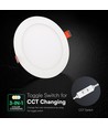 18W rund LED innbyggingspanel - CCT 3-i-1, Cree-brikke, 6 års garanti