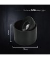 12W LED utenpåliggende spot - IP44, svart, CCT, Cree-brikke