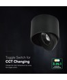 12W LED utenpåliggende spot - IP44, svart, CCT, Cree-brikke