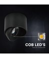 V-Tac 18W LED utenpåliggende spot - IP44, svart, CCT, Cree-brikke