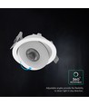 V-Tac 12W LED COB downlight CCT - IP44, Cree-brikke, hvit