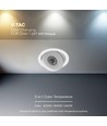 V-Tac 12W LED COB downlight CCT - IP44, Cree-brikke, hvit
