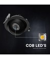 V-Tac 12W CCT LED downlight - IP44, svart, Cree-brikke
