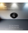 V-Tac 12W CCT LED downlight - IP44, svart, Cree-brikke
