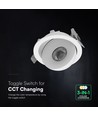 V-Tac 18W COB LED downlight - IP44, CCT, Cree-brikke, hvit, 6 års garanti