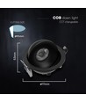 V-Tac 18W LED downlight - IP44, CCT, Cree-brikke, svart