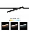 30/28/25W 1-fas LED lysskinne - 60 cm, Svart, 1F2W