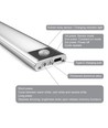 40cm 2W LED skapbelysning med sensor - Sølv, oppladbar, IP20