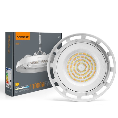 100W LED high bay - CCT, hvit