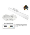 30/28/25W 3-faset LED-lysskinne- 60 cm, Hvit