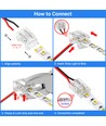 Slim LED stripe samler til løse ledninger - 10mm, enkeltfarget, IP20, 5V-24V
