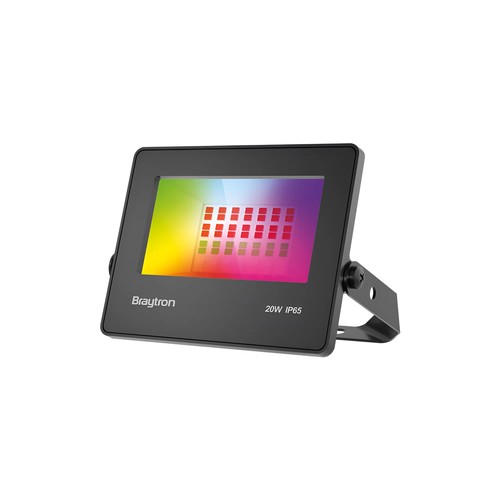20W RGB LED-flomlys - Inkl. fjernkontroll, IP65 utendørs, svart