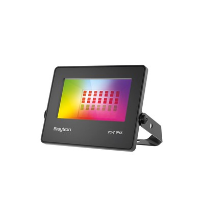 20W RGB LED-flomlys - Inkl. fjernkontroll, IP65 utendørs, svart