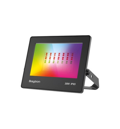 30W RGB LED-flomlys - Inkl. fjernkontroll, IP65 utendørs, svart