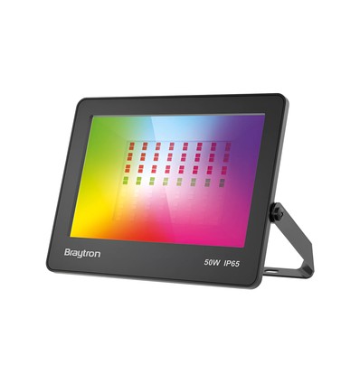 50W RGB LED-flomlys - Inkl. fjernkontroll, IP65 utendørs, svart