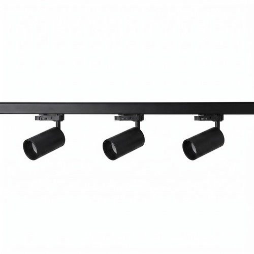 3-Faset BASIC skinnesett - 1m, Sort, 3-Spot, GU10, uten lyskilde
