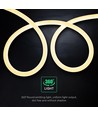 16W/m 360° rund Neon Flex LED-strip - 24V, Ø25mm, 2700K