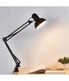 Klassisk sort arkitektlampe - Inkl. fot og bordklemme, E27-fatning, uten lyskilde