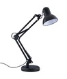 Klassisk sort arkitektlampe - Inkl. fot og bordklemme, E27-fatning, uten lyskilde