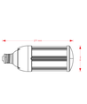 E27/E40 50W VEGA50 LED-pære - Melkehvitt glass, varmhvit