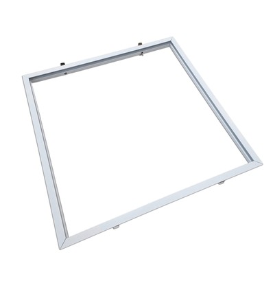 Innbyggingsramme for 60x60 LED panel - Ny model, passende for trebetong og gips, hvit kant