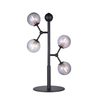 Halo Design - Atom Bord svart/røykglass 4XG9