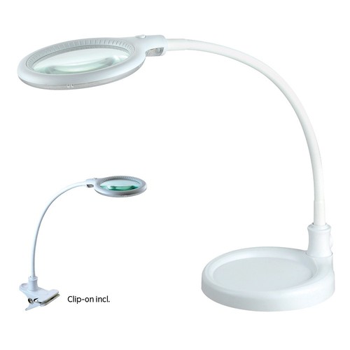 Halo Design lupelampe - MAGNI bordmodell, innebygd LED, liten, hvit