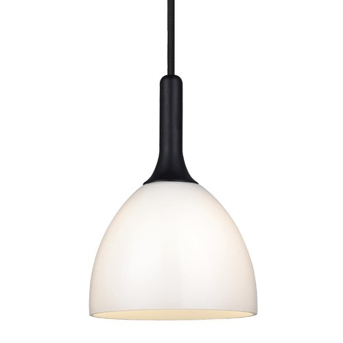 Halo Design - BELLEVUE Pendel Ø14 G9, Opal / svart-Tre