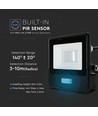10W LED-lyskaster - IP65, med sensor, Samsung LED-chip