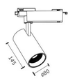 28W 1-fas RA90 Skinnespot - 175 lm/W, Hvit, 1F3W