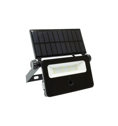 2W LED solcelle lyskaster - Innebygd batteri, med sensor, utendørs, arbeidslampe