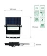 2W LED solcelle lyskaster - Innebygd batteri, med sensor, utendørs, arbeidslampe