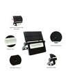 2W LED solcelle lyskaster - Innebygd batteri, med sensor, utendørs, arbeidslampe
