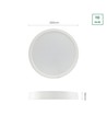 24W LED taklampe - Ø29cm, høyde: 3,8cm, hvit kant