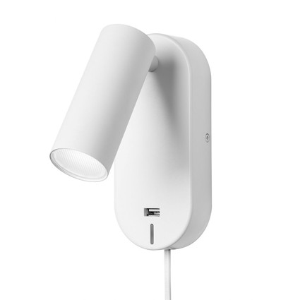EGO LED Vegglampe med USB og Touch dimmer, 4,5W, Nielsen Light - hvit