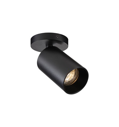 Antidark SpotOn Circle1 tak-/vegglampe, GU10 - sokkel, sort