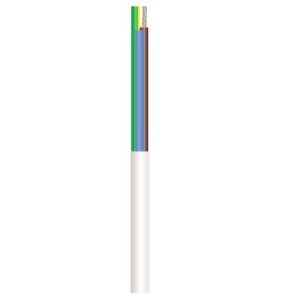 3G1,5 mm² Downlightkabel, hvid (flertrådet leder, varmebestandigt 90°) - 100 meter