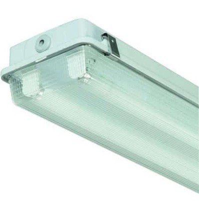 Tomt 2 Rørarmatur AC. Forberedt 2x150 cm LED -rør. STANDARD, IP65 / EP2