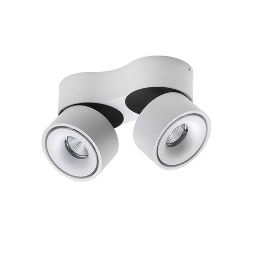 Antidark Easy Double W2100 vegg-/taklampe, 2x10W, 643lm, RA90 +, dimbar, hvit med kabelhull