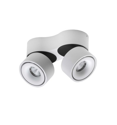 Antidark Easy Double W2100 vegg-/taklampe, 2x10W, 643lm, RA90 +, dimbar, hvit med kabelhull