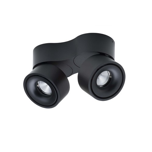 Antidark Easy Double W2100 vegg-/taklampe, 2x10W, 643lm, RA90 +, dimbar, sort med kabelhull